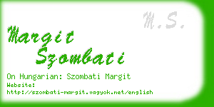 margit szombati business card